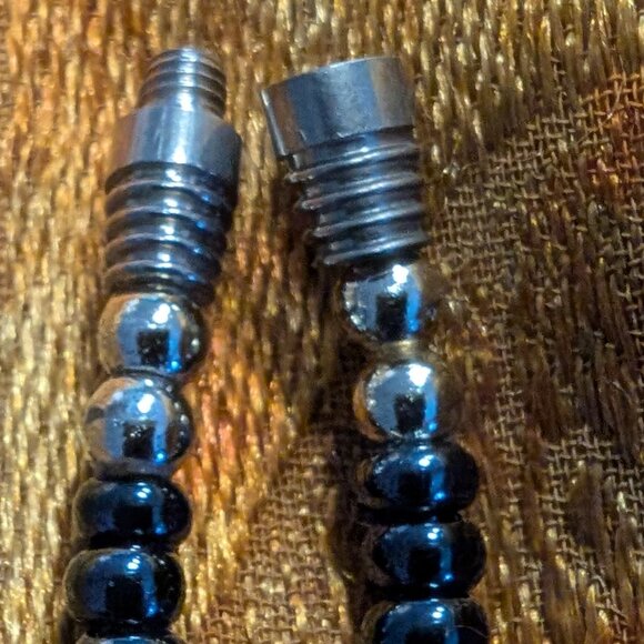 Vintage Pearl & Hematite Beaded Necklace - Picture 6 of 6